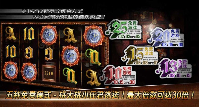 CQ9福尔摩斯老虎机！机关选择多，在贝克街尽情斗智斗勇吧！